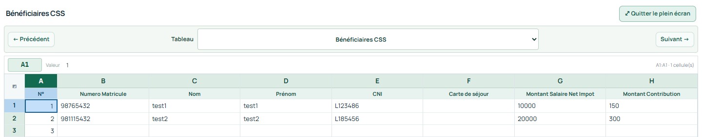 Plein écran — commandes et premières lignes