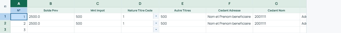 Exemple — Plus et moins-values