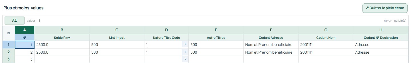Plein écran — commandes et premières lignes