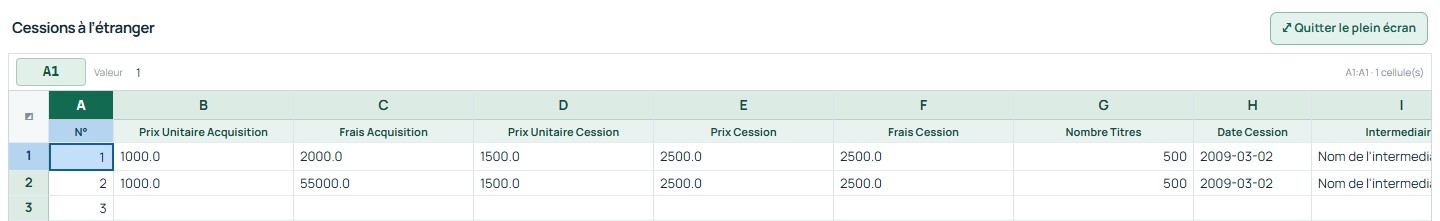 Plein écran — commandes et premières lignes