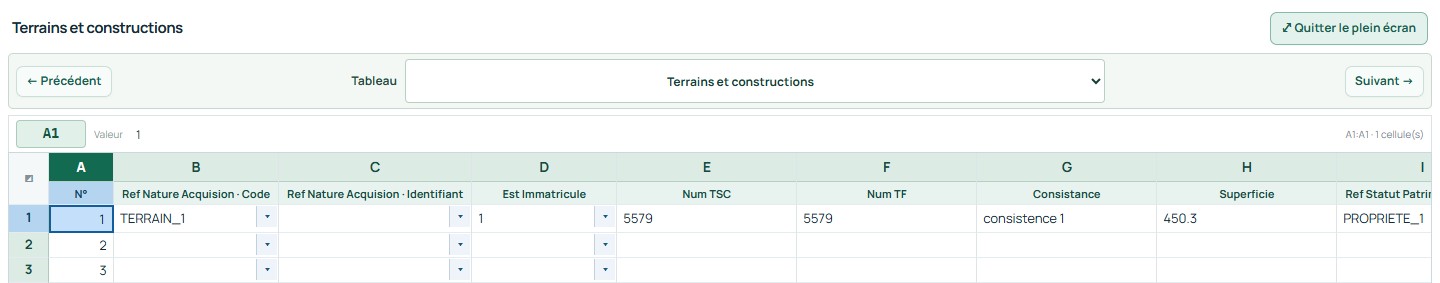 Plein écran — commandes et premières lignes