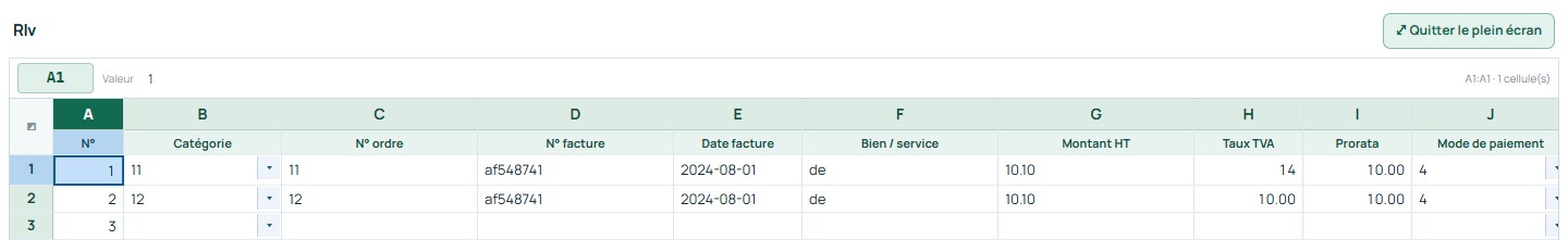 Plein écran — commandes et premières lignes