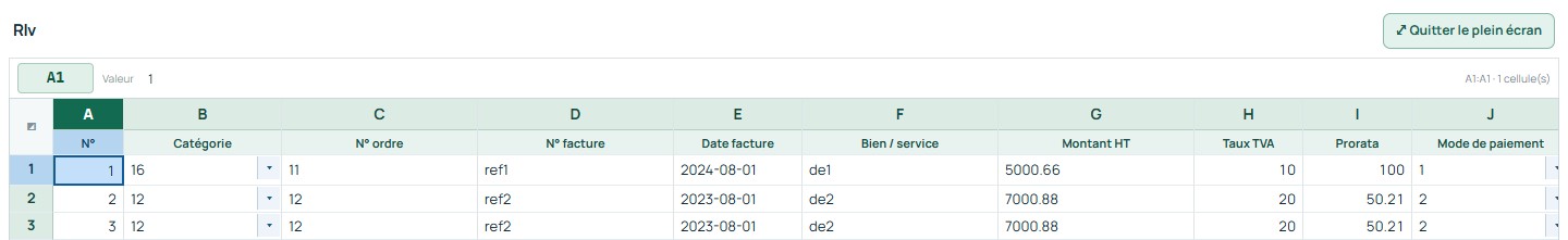 Plein écran — commandes et premières lignes