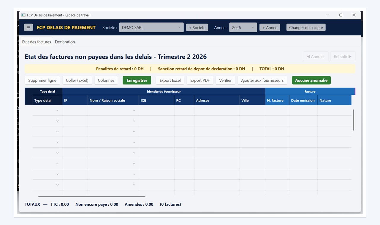 FCP Delais de Paiement - Exports PDF / Excel