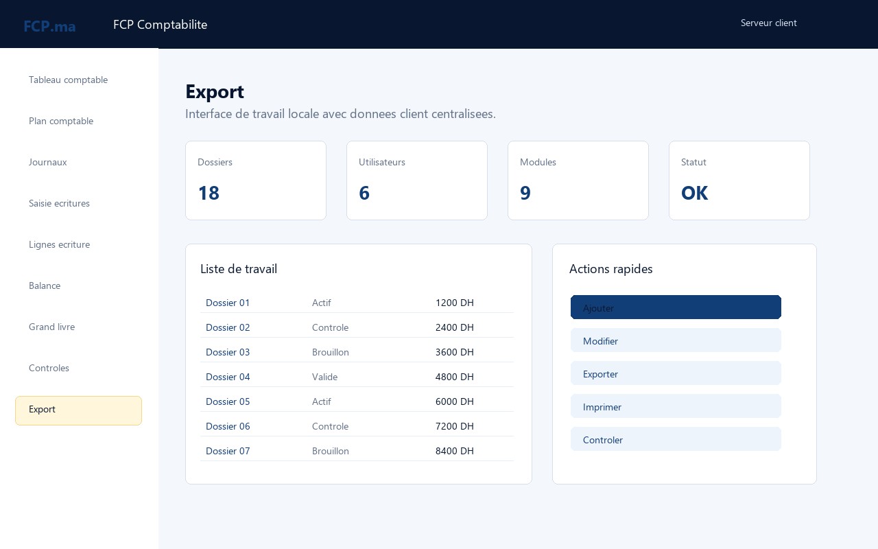 FCP Comptabilite - Export
