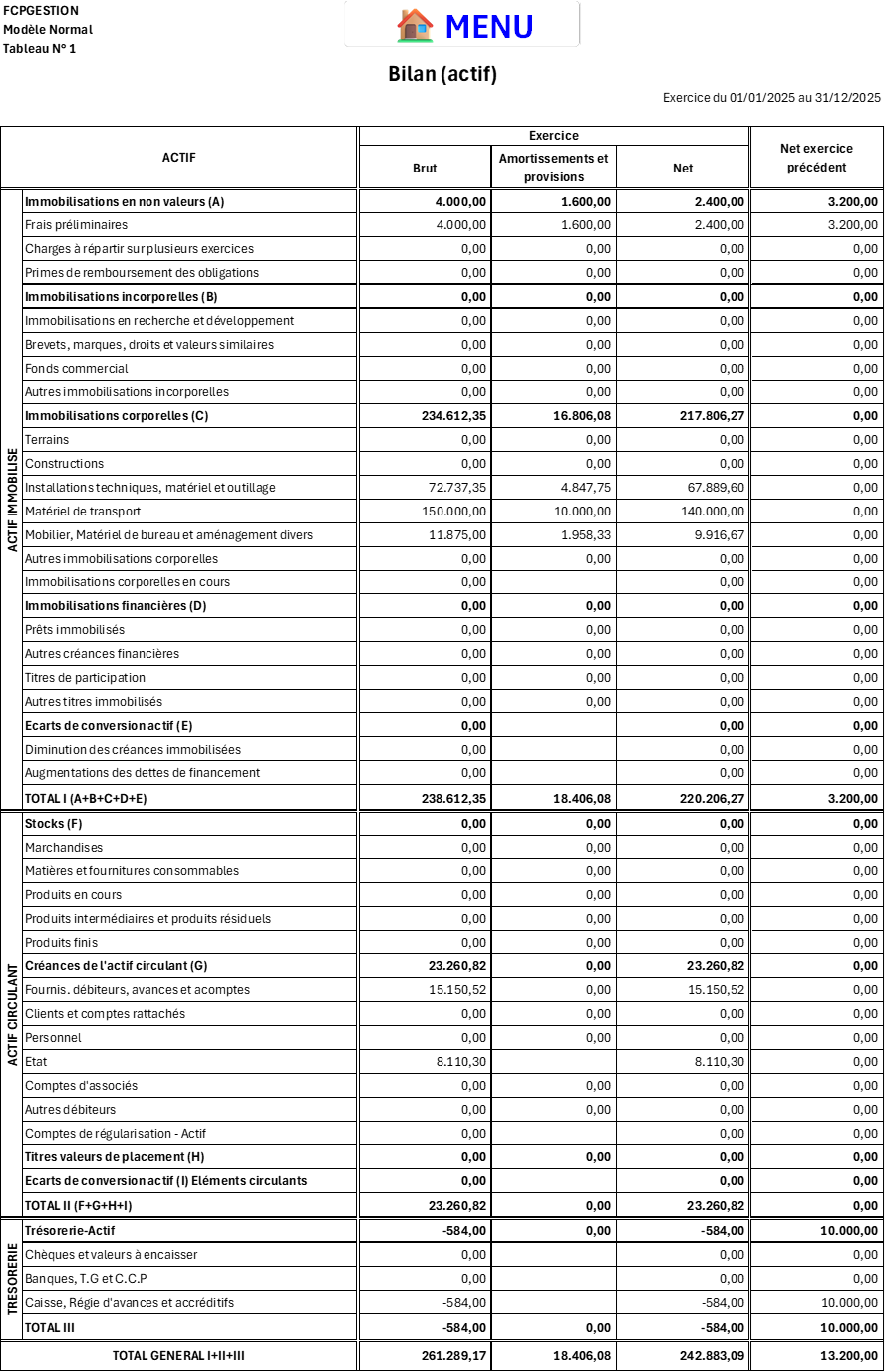 FCP Liasse Fiscale - Configuration