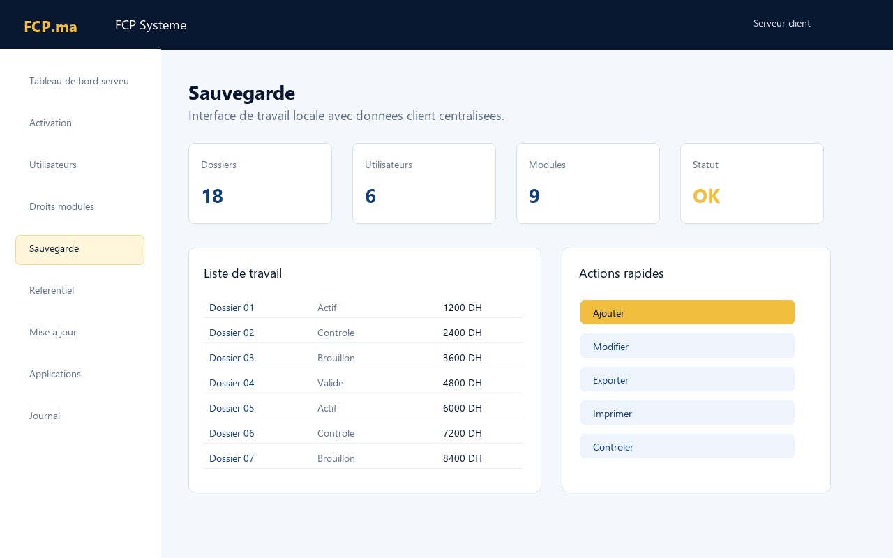 FCP Systeme - Sauvegarde