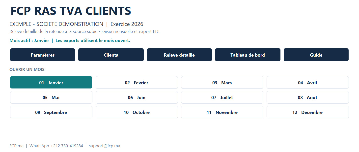 RAS TVA Clients - Accueil
