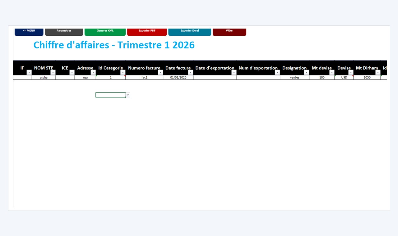 Remboursement TVA - Parametres