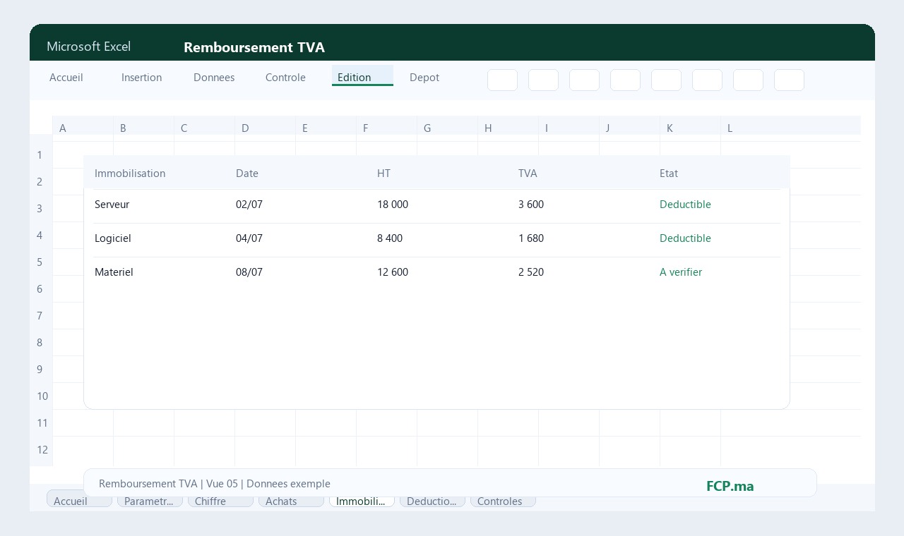 Remboursement TVA - Immobilisations