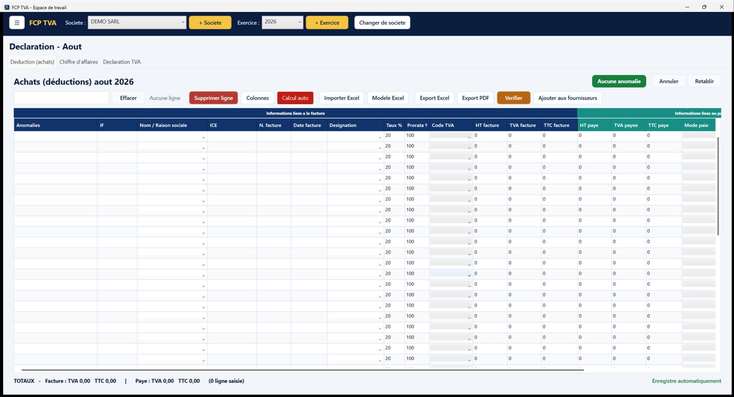 FCP TVA - Tableau TVA
