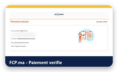 Reçu de paiement client FCP.ma
