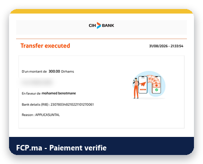Reçu de paiement client FCP.ma