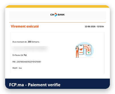 Reçu de paiement client FCP.ma