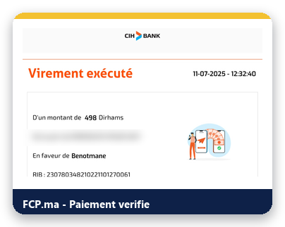 Reçu de paiement client FCP.ma