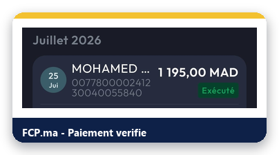 Reçu de paiement client FCP.ma